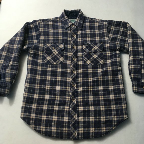 #FF Vintage Outdoor Exchange Flannel medium Shirt Jacket Mens quilted Lined - Picture 5 of 7